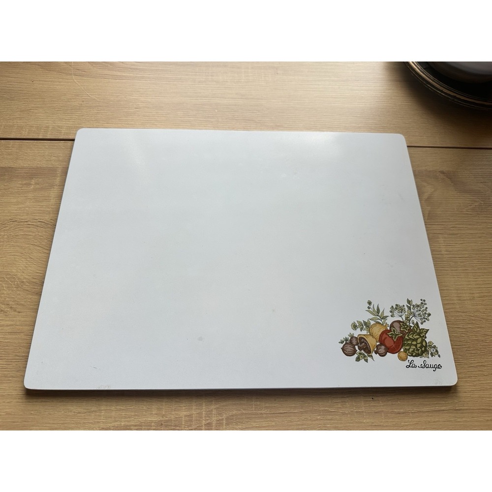 Vintage Corning Ware Cutting Board La Sauge Spice of Life Counter Saver 15x11"